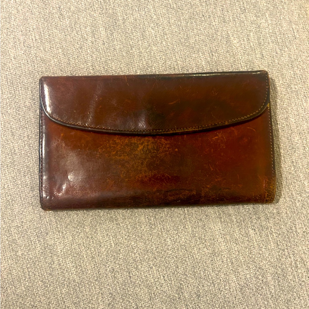 Coach envelope wallet in rich brown leather